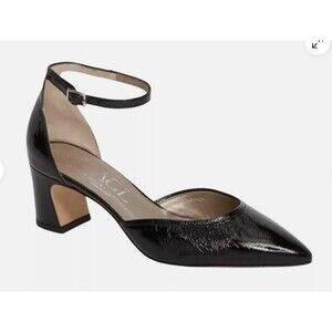 Attilio Giusti Leombruni AGL Black Patent D’orsay Ankle Strap Pump Size 36